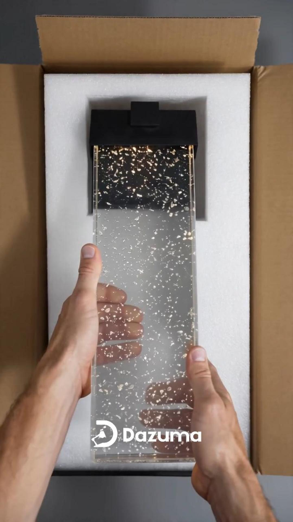 Seeded Crystal Outdoor Wall Lighting Rectangular LED Light