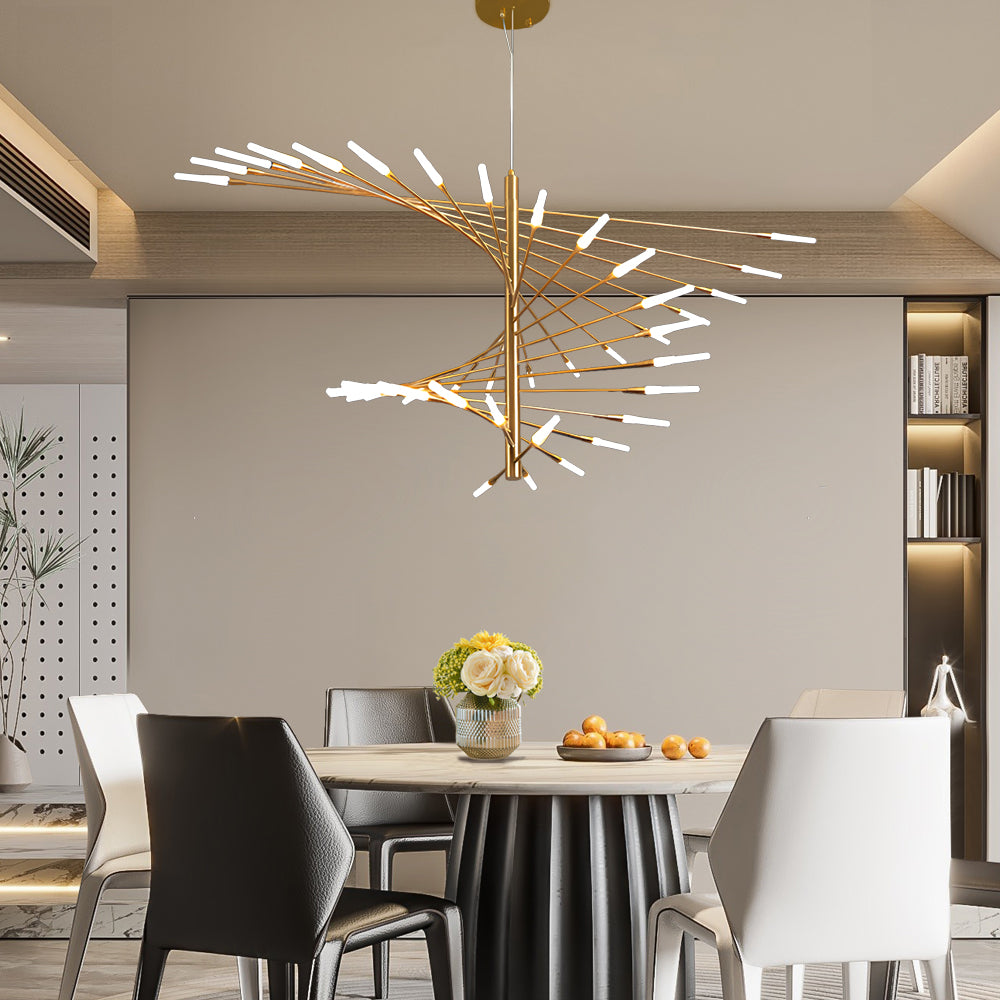 Elegant LED Chandelier Contemporary Spiral Sputnik Light