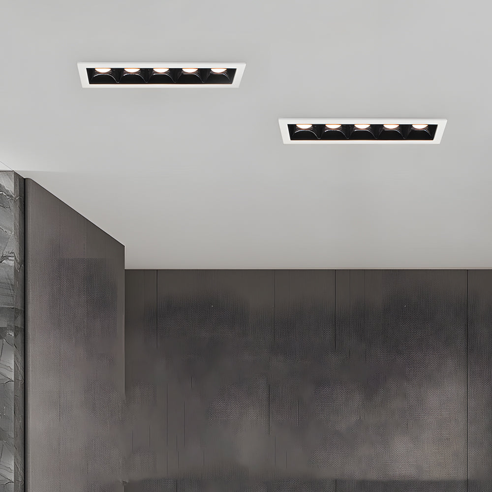 Modern LED Linear Recessed Ceiling Downlight, 1/2/5/10/15-Light
