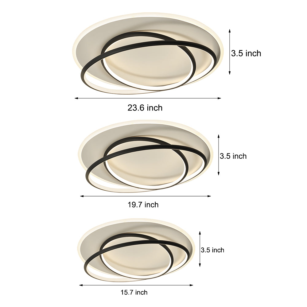 Round Ring Three Step Dimming Creative Nordic LED Ceiling Lights Fixture