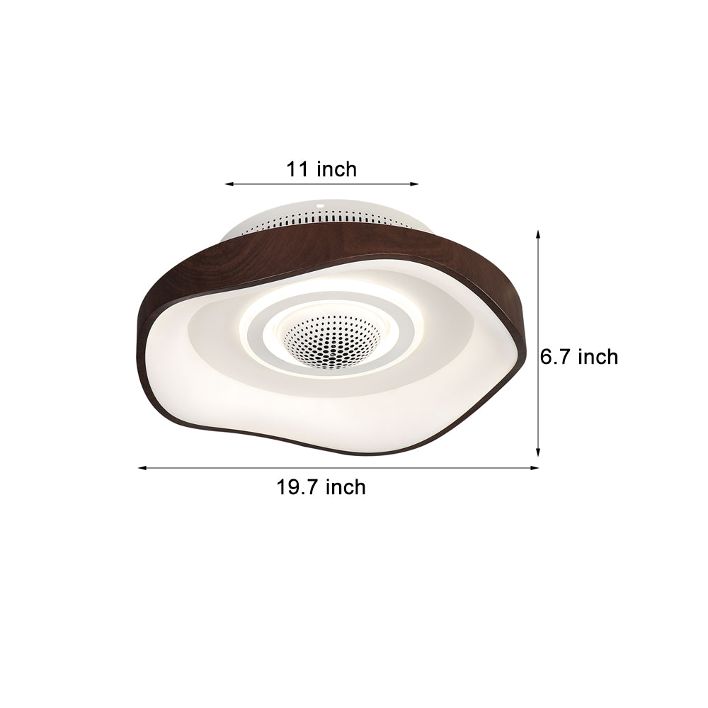 20'' Modern Round Bladeless Ceiling Fan with Dimmable LED Light