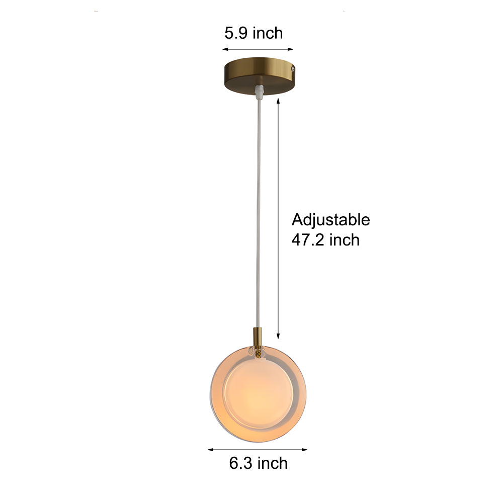 Simple Round Glass Creative Postmodern Pendant Light Hanging Ceiling Lamp