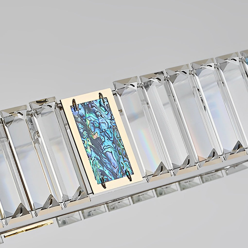 Gold Oval Stepless Dimming Crystal Chandeliers Ceiling Lights