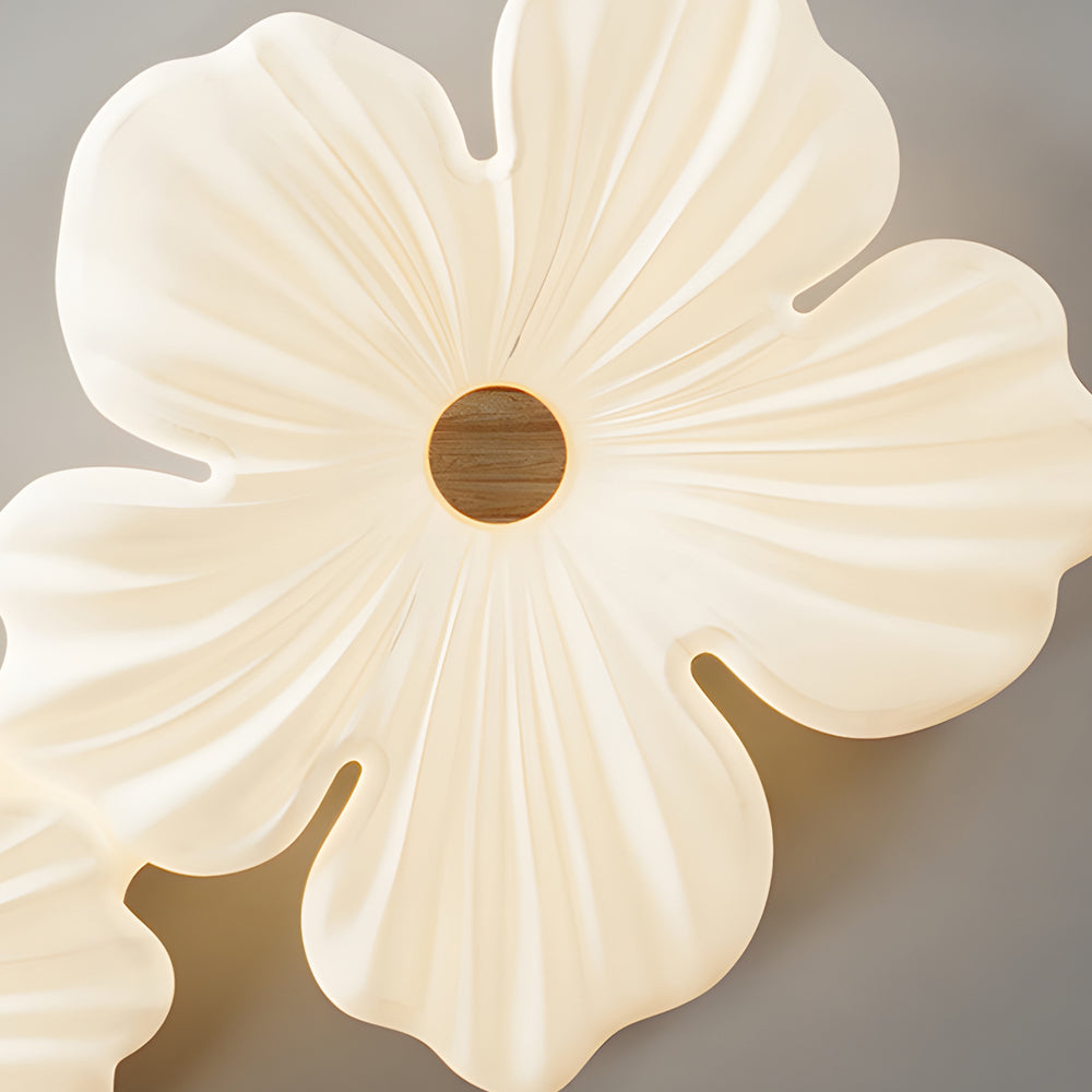 Nordic White Acrylic Flower Bedroom Ceiling Lamp - LED 3-Step Dimming