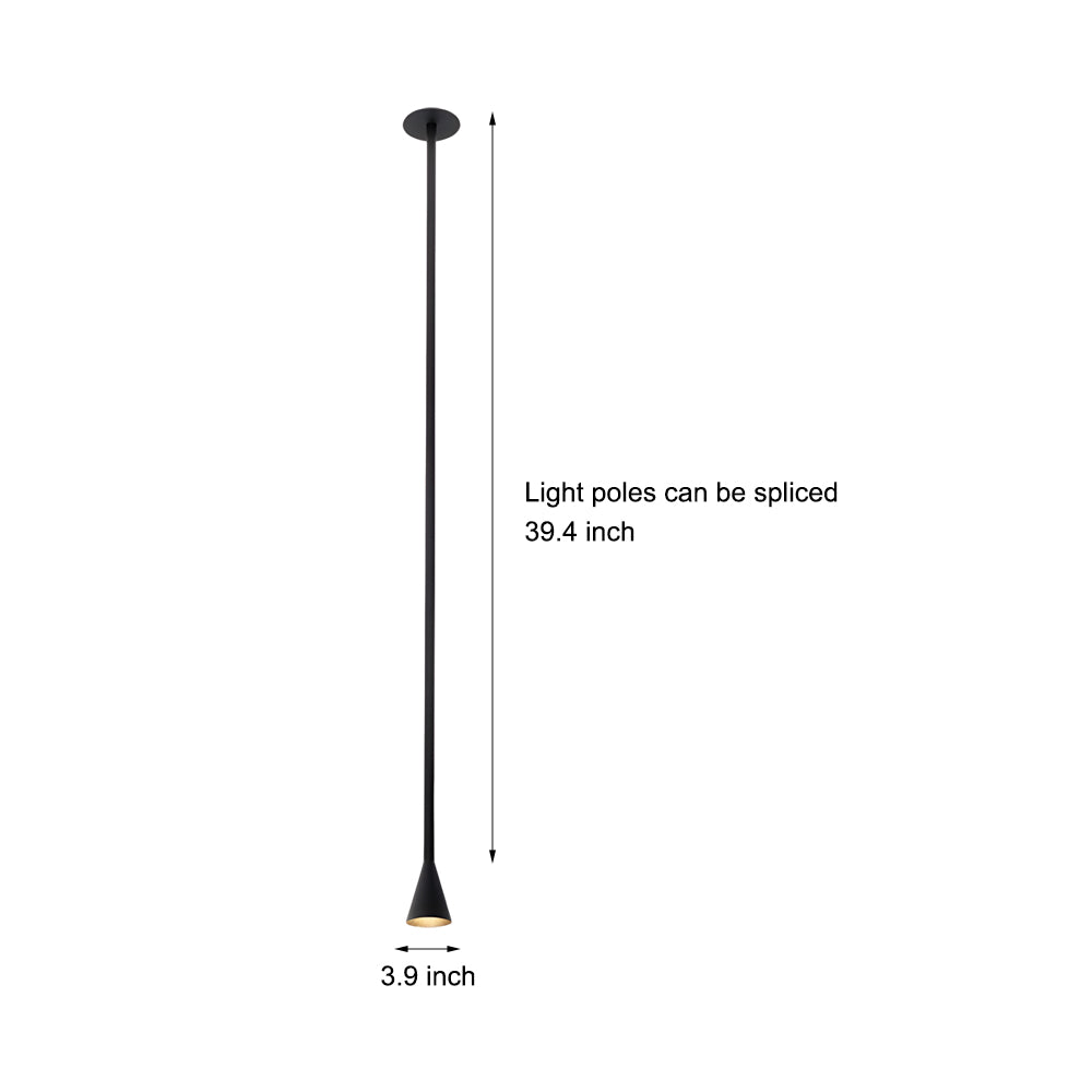 39.37'' Modern Vertical Long Metallic Tube Cone Pendant Light