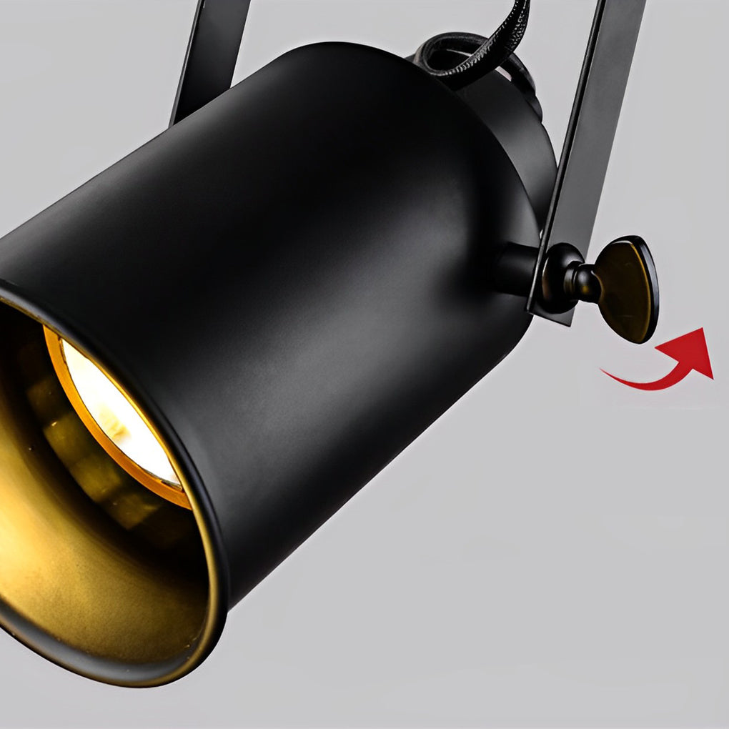 Adjustable Retro Iron LED Black Industrial American Style Spotlights