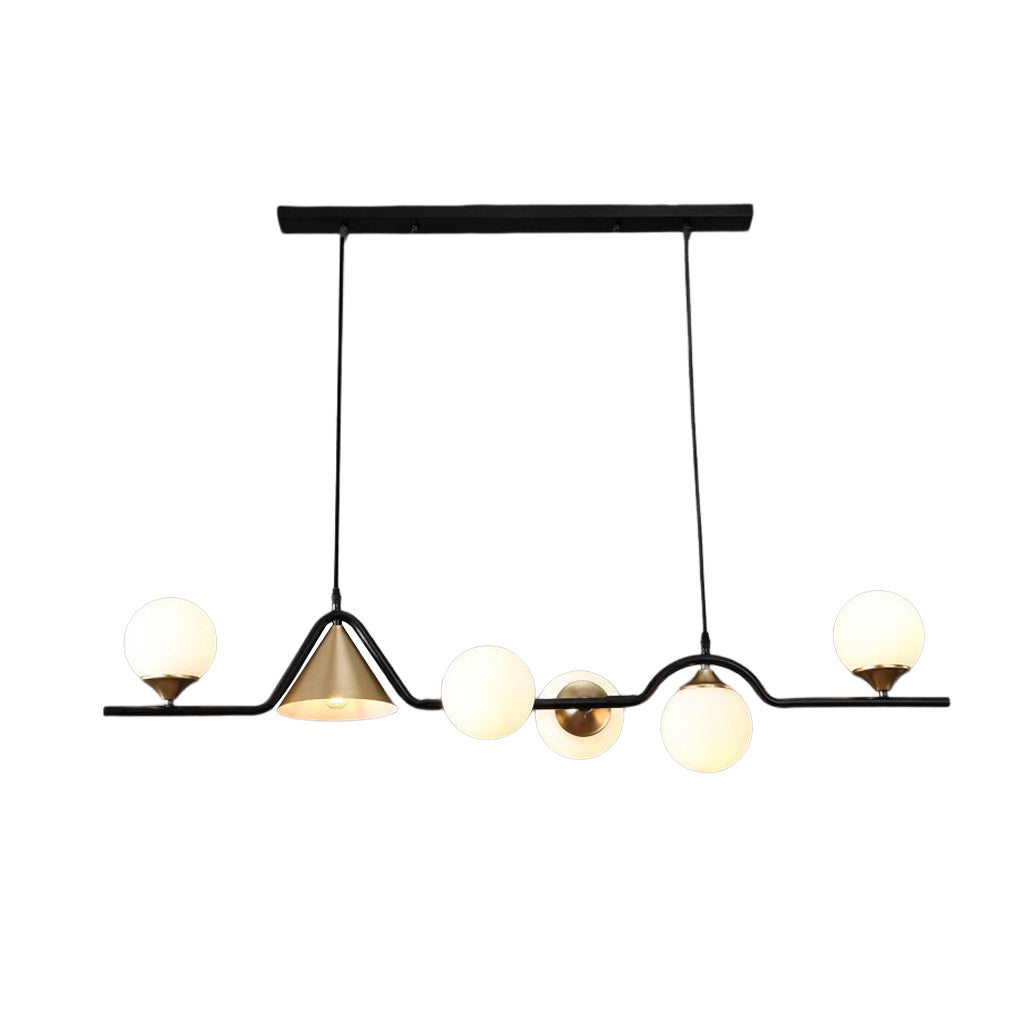 Strip Cone Glass Bubbles LED Iron Electroplating Nordic Chandelier