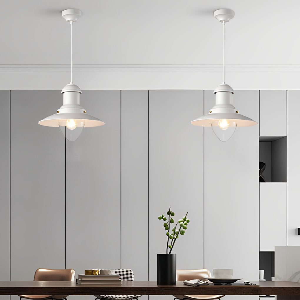 Round Retro Metal Hat Industrial Style Small Chandelier Pendant Lights - Dazuma