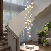 Creative Crystal Shade Three Step Dimming Nordic Staircase Chandelier - Dazuma