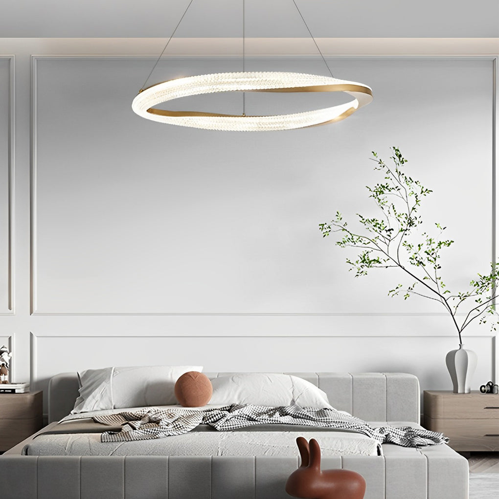 Creative Rings LED Three Step Dimming Oval Luxury Nordic Chandelier