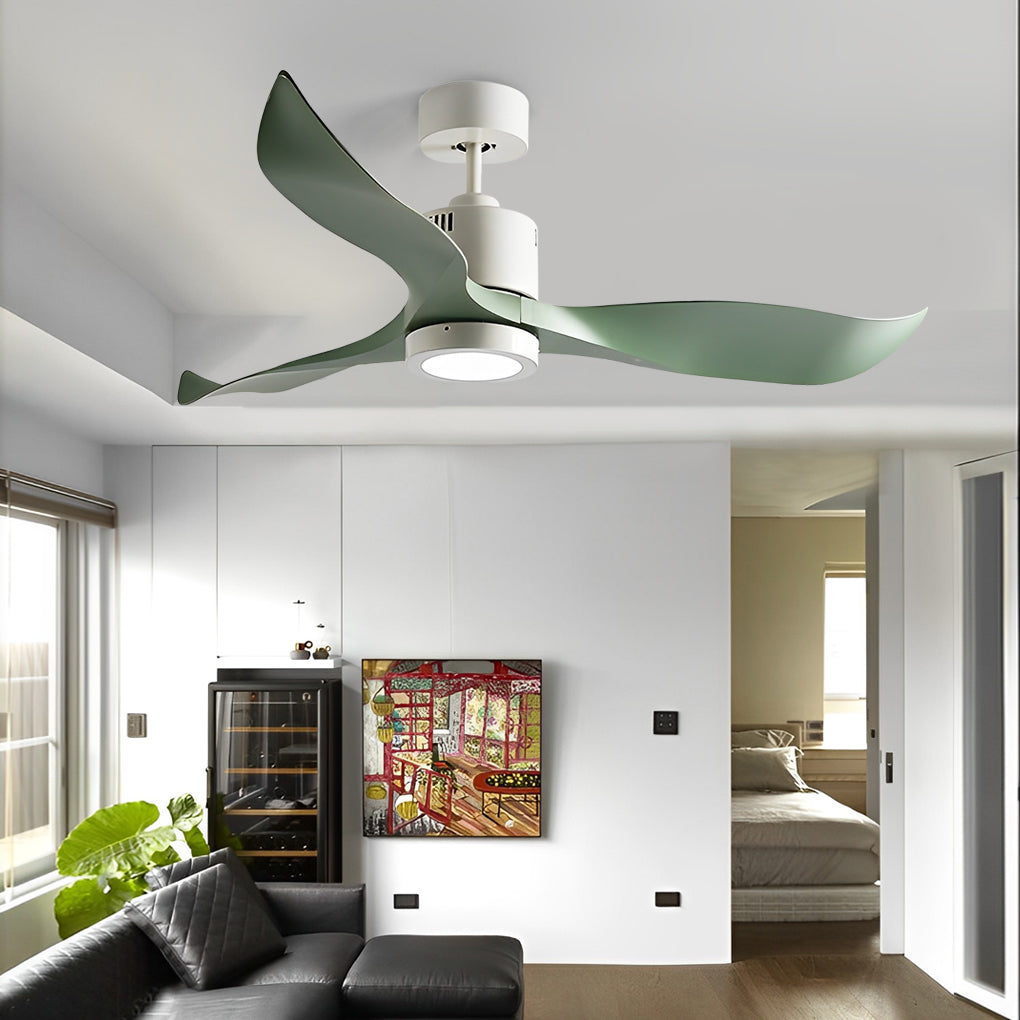 3 Blades Mute Intelligent with Remote LED Nordic Ceiling Fans Lamp