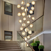 Bubbles Crystal Shade Creative Adjustable Luxury Modern Long Chandelier - Dazuma