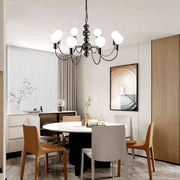 Iron Electroplating Glass Ball Shade Minimalist French Style Chandelier - Dazuma