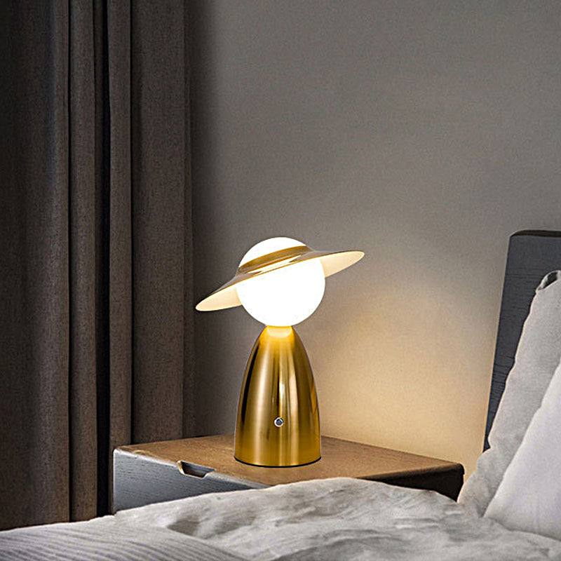 Nordic Touch Control Iron Rechargeable Bonbon Disc Table Lamp
