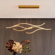 Curved LED Pendant Light Wavy LED Metal Ceiling Light