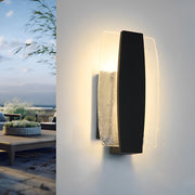 Waterproof LED Handmade Bubbles Glass Black Modern Outdoor Wall Light | Dazuma