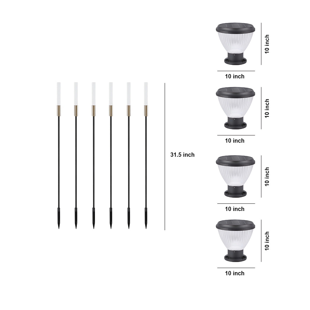 Landscape Lighting Bundle: Fluted Post Cap Light & Reed Garden Stakes