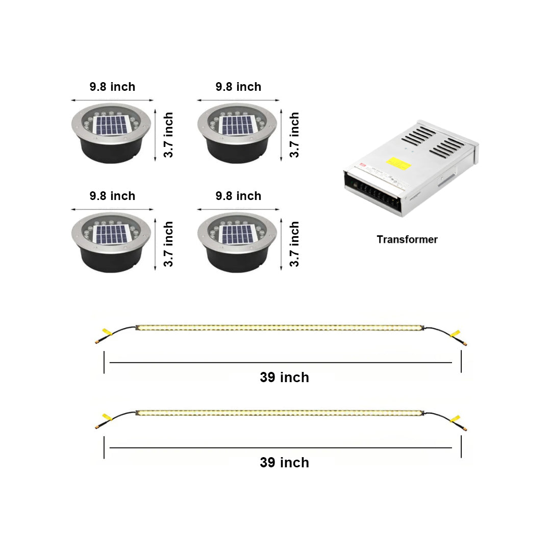 Landscape Lighting Set: Well Light, Step Light & Transformer