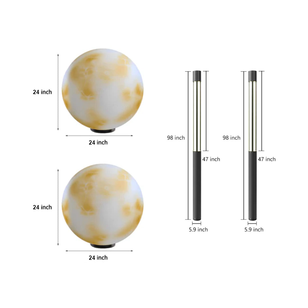 Complete Outdoor Lighting Two-piece Set | Pillar, Bollard Kit