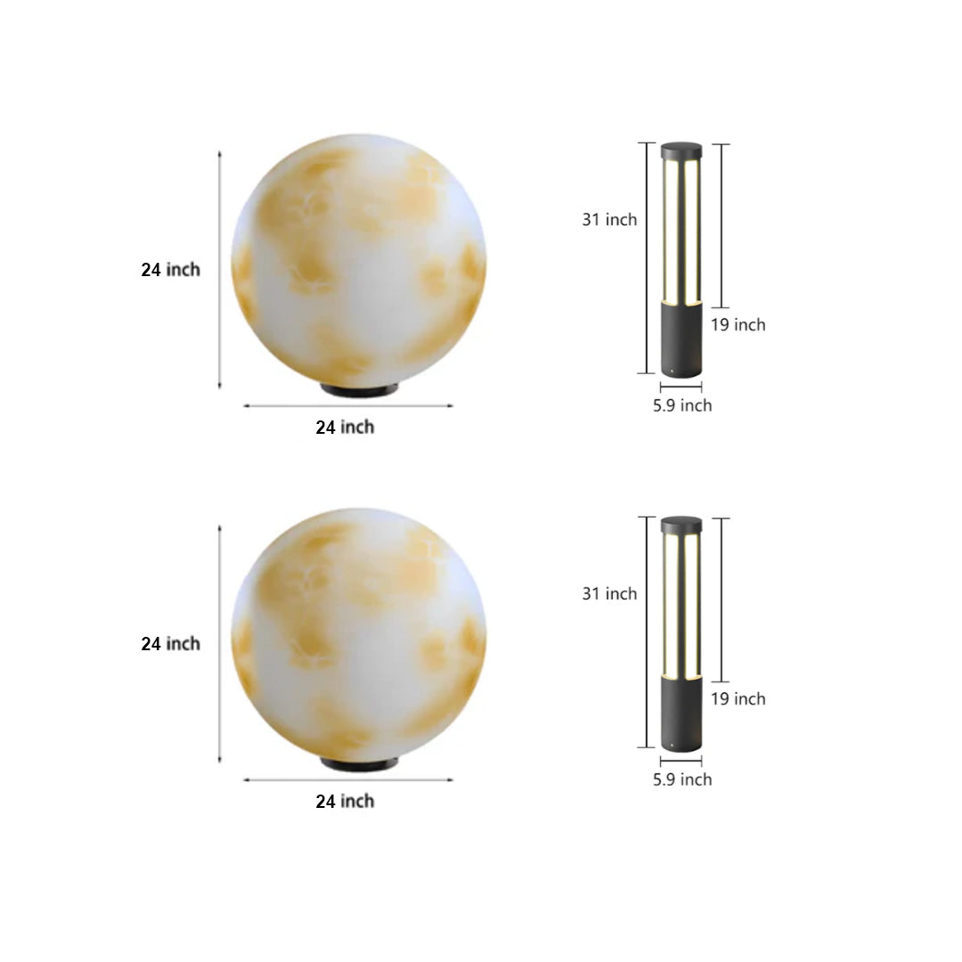 Complete Outdoor Lighting Two-piece Set | Pillar, Bollard Kit