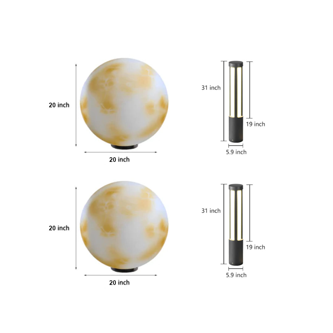 Complete Outdoor Lighting Two-piece Set | Pillar, Bollard Kit