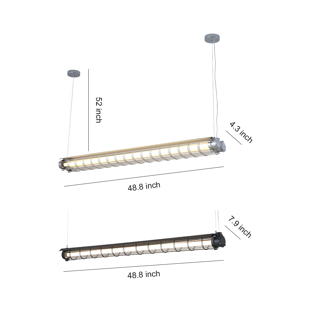 Vintage Style Pendant Lights Creative Long Strip Ceiling Light