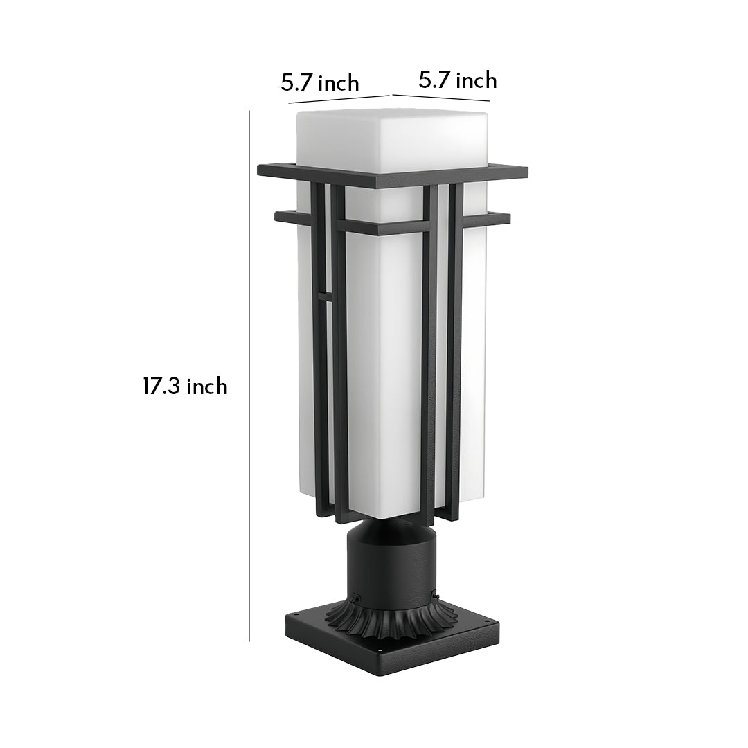 Black Retro Aluminum Path Lights with Frosted Glass Outdoor Waterproof Landscape Lighting