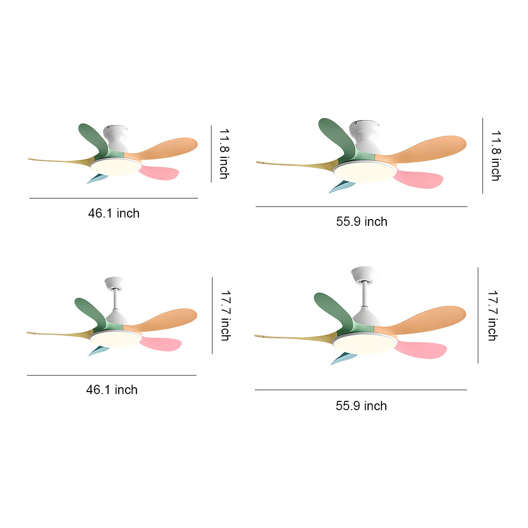 5 Blade Ceiling Fan with Light Abs Blades Metal Body Fan Light