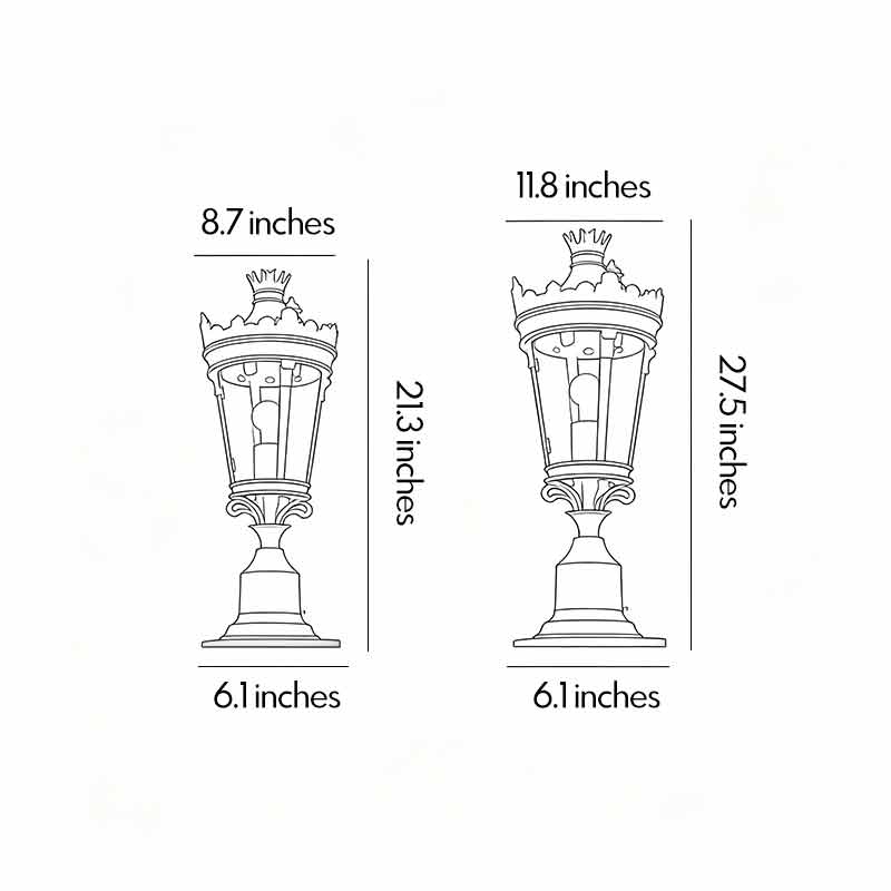 Outdoor Driveway Pillar Lights European Crown Waterproof Light