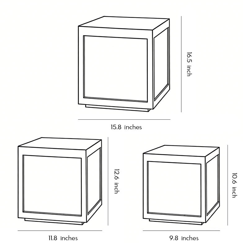 Square Pillar Lights Black Outdoor LED Metal Fixture
