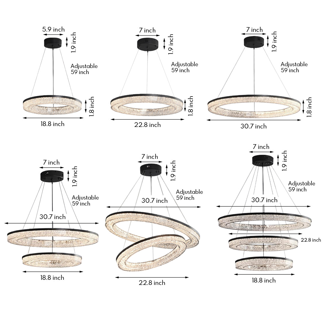 Circle Pendant Light Luxury Ring Art Chandelier