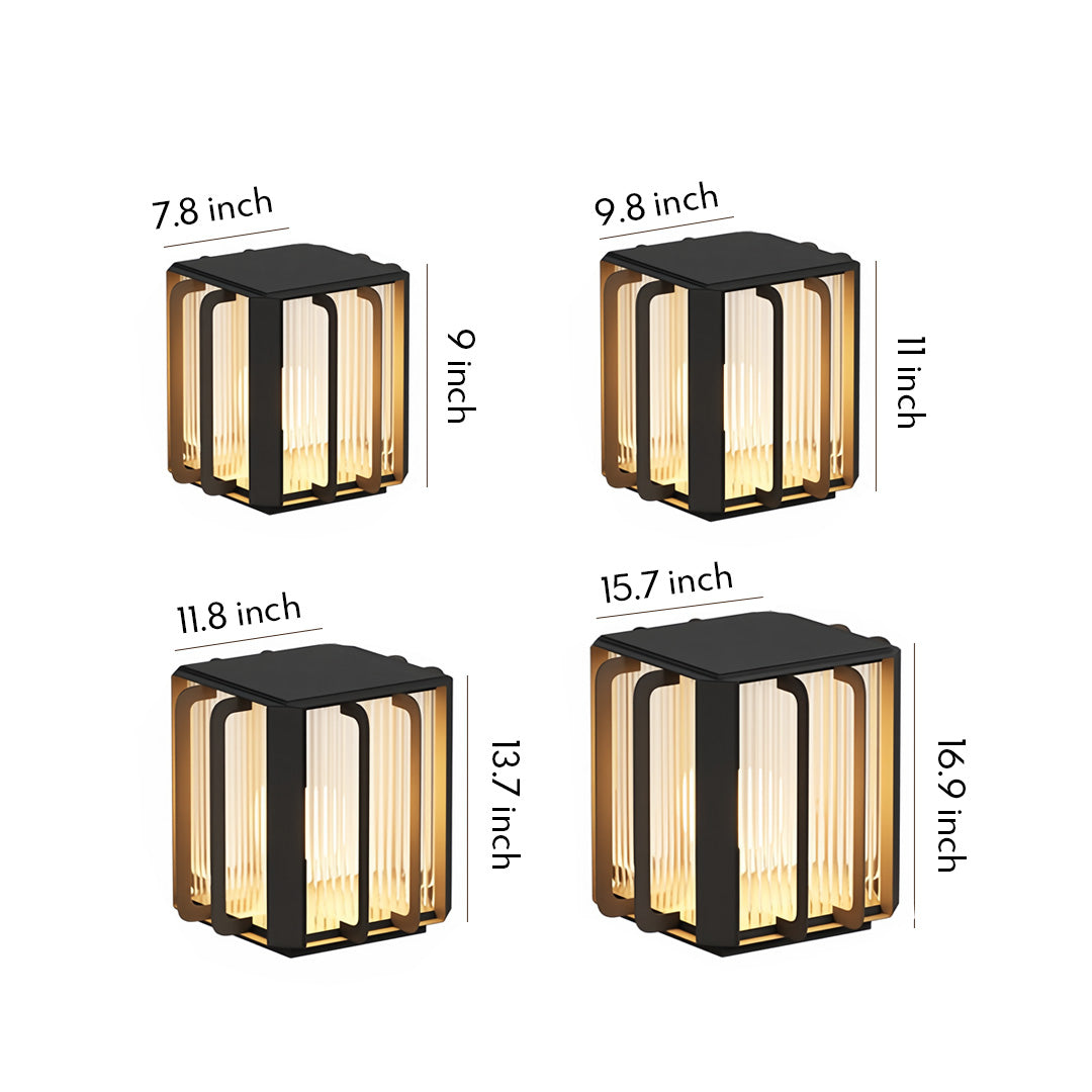 Outdoor Pillar Lantern Lights Modern Waterproof Fence Light