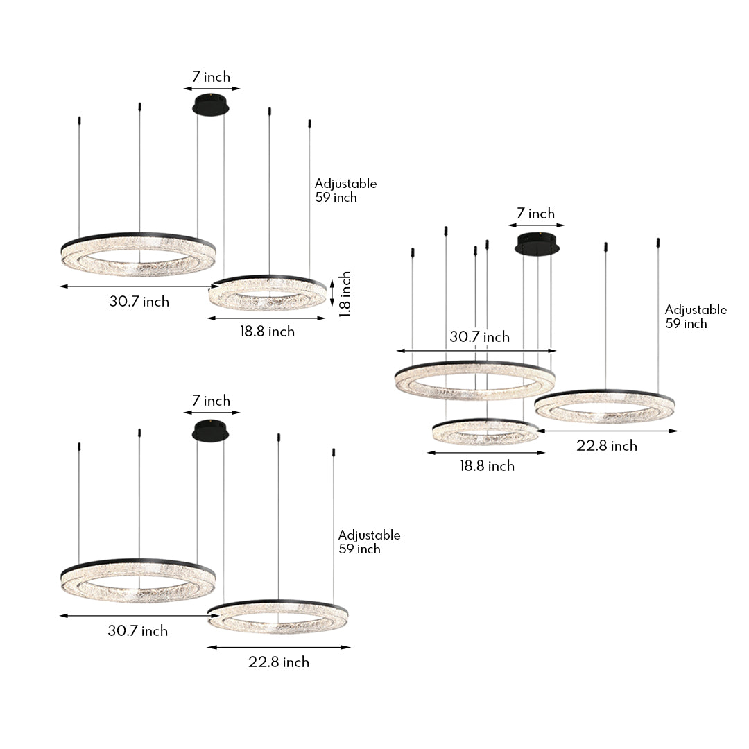 Circle Pendant Light Luxury Ring Art Chandelier