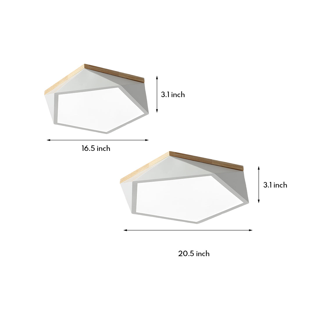 Colorful Flush Mount Ceiling Light Nordic Geometric Wooden Ceiling Lamp