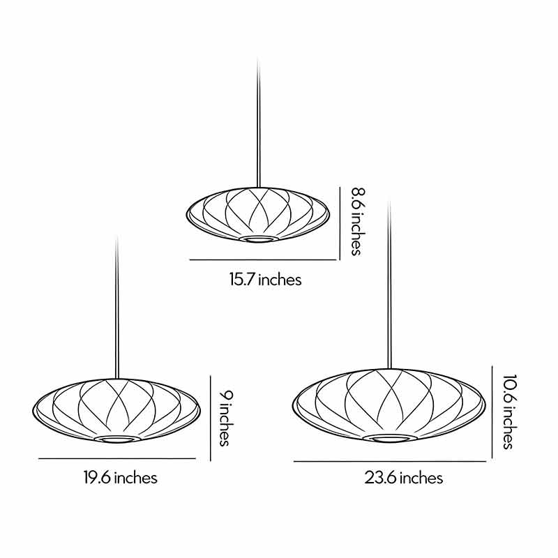 Pendant Light with White Shade French Creative Silk LED Ceiling Light