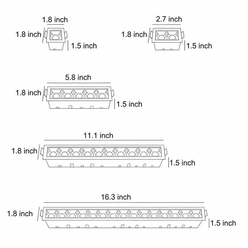 Recessed Ceiling Spot Lights Modern LED Linear Recessed Light