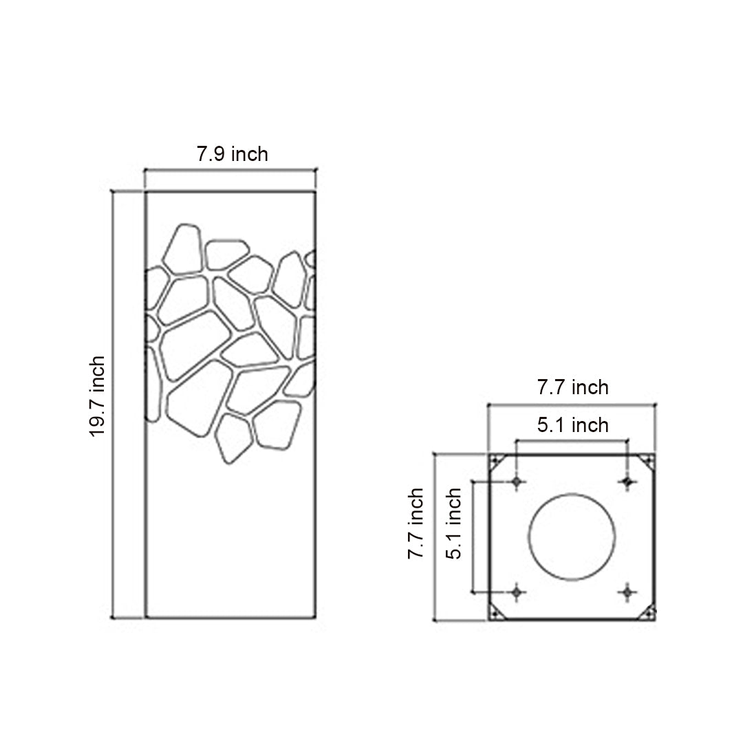White Landscape Lights Outdoor Waterproof  Decorative Hollow Bollard Light