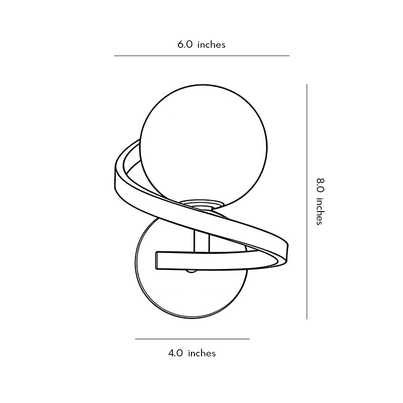 Modern Bedside Wall Lights Creative Curved Metal LED Light