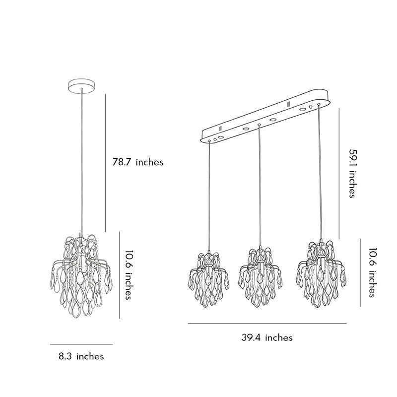 Crystal Pendant Light Fixtures French Luxury Ceiling Light