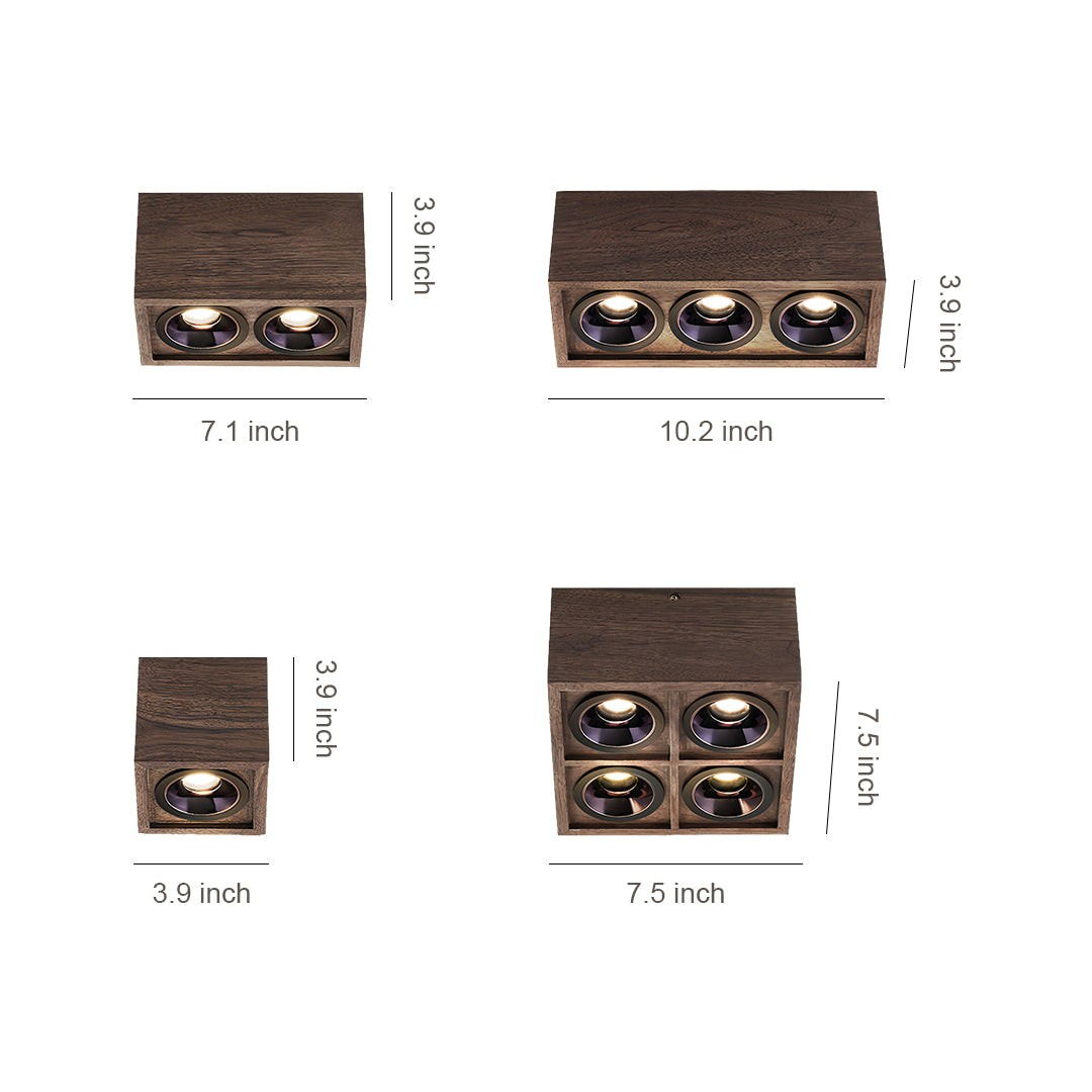LED Recessed Downlights Walnut colored Stylish Multi-Head Lights