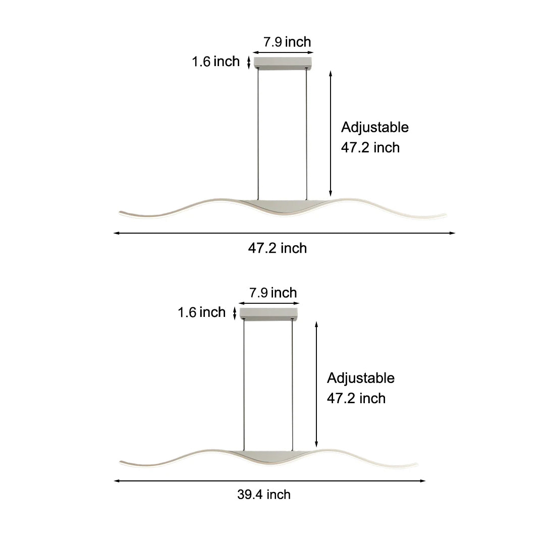 Minimalist Wave Three-Step Dimming Stepless Dimming Modern Chandelier