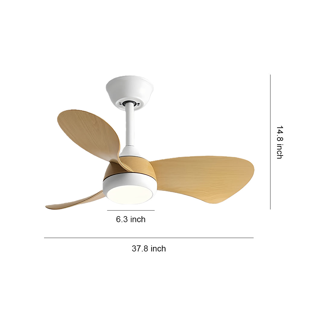 Retro Ceiling Fan with Light Nordic Inverter Metal Lamp Body Fan Light