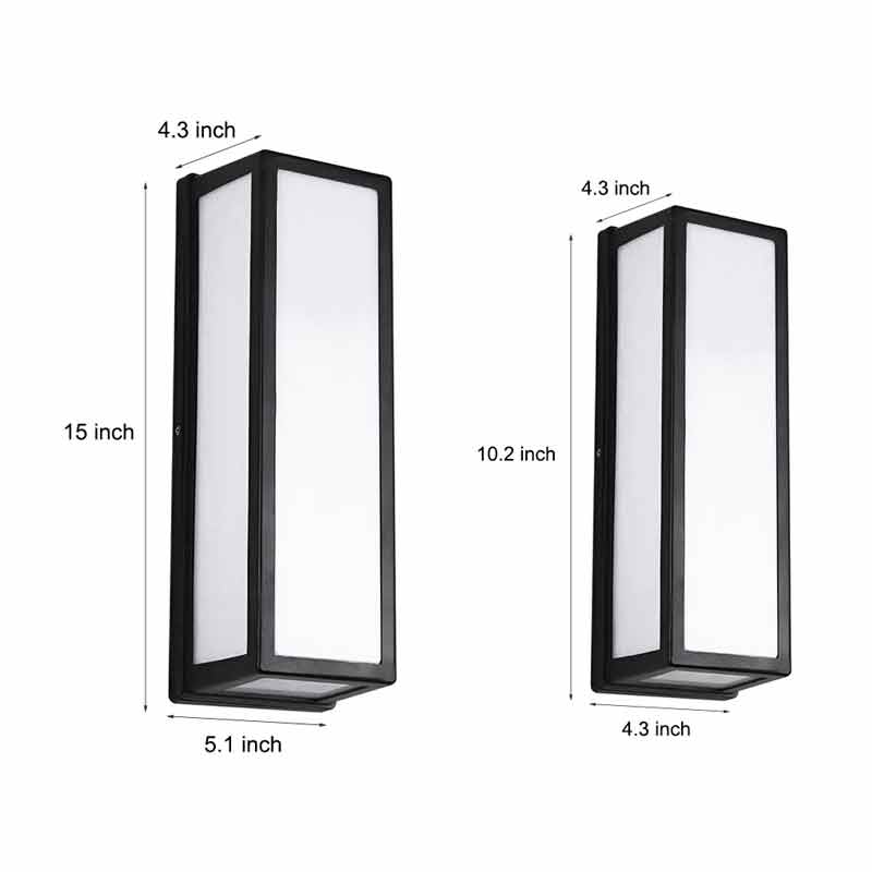 Contemporary Outdoor Wall Light Black LED Waterproof Light