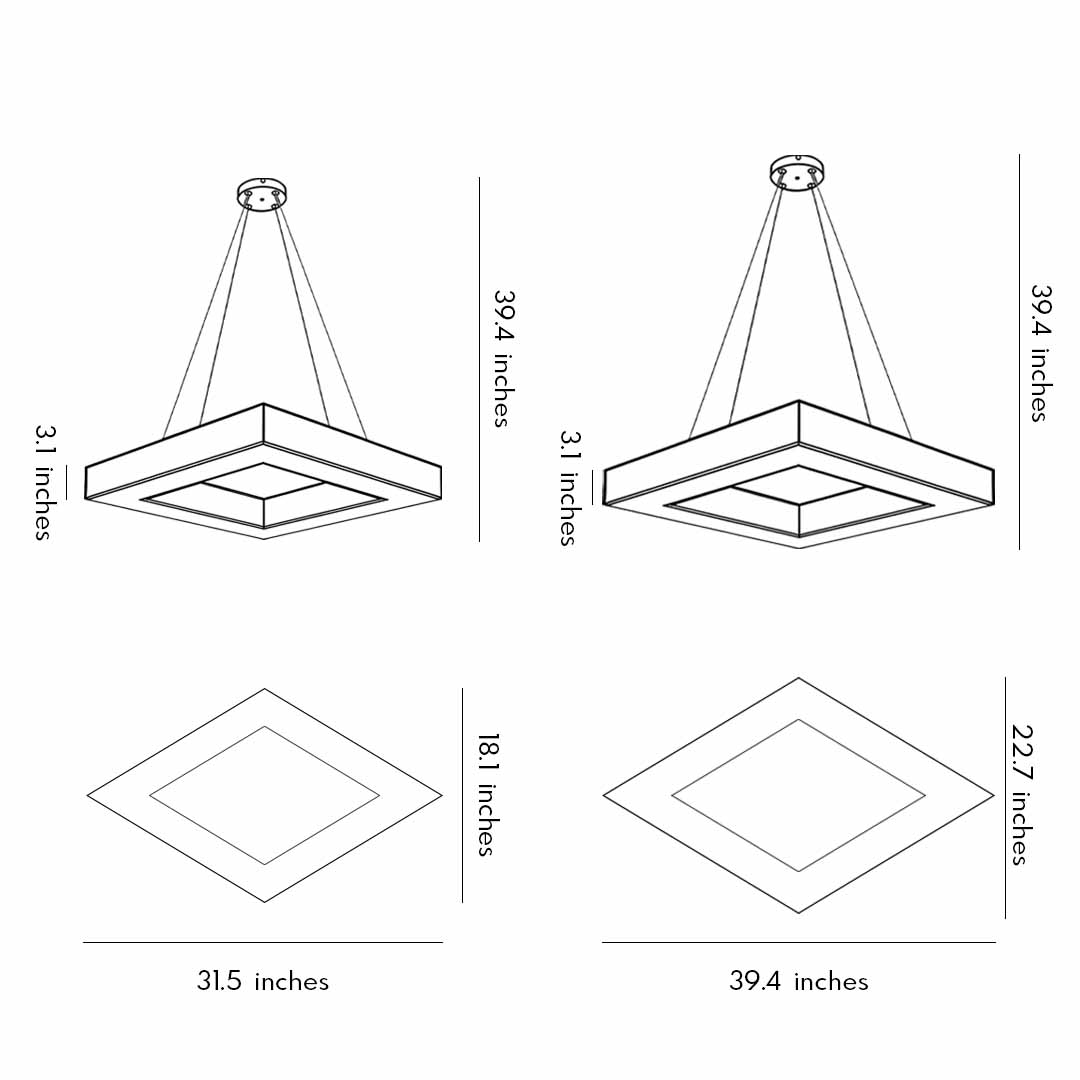 Modern Black Chandeliers Creative LED Multi-diamond Ceiling Light