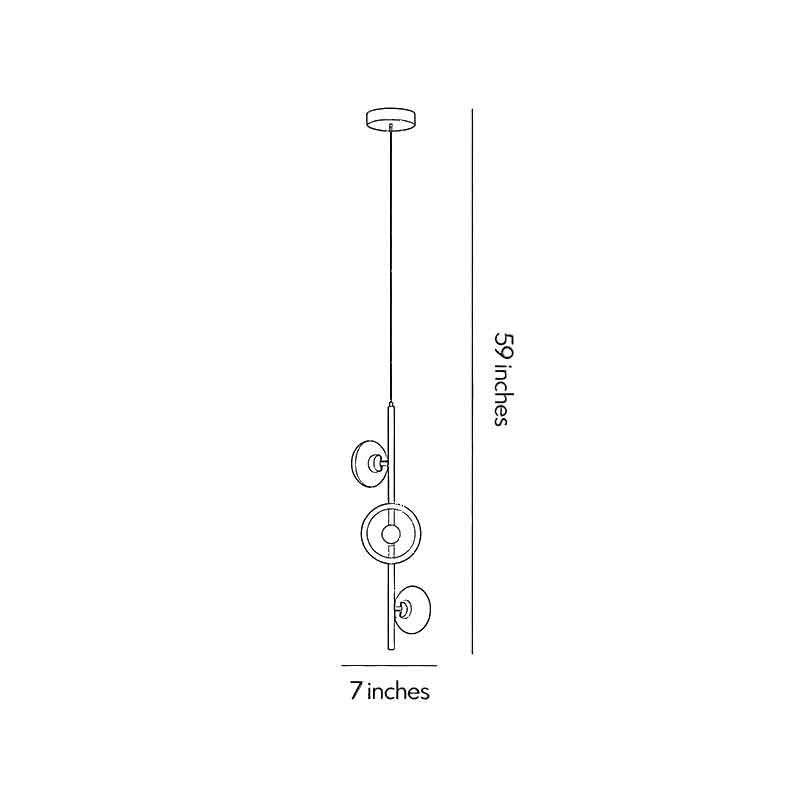 3 Light Linear Pendant Light Italian Creative Vertical Ceiling Light