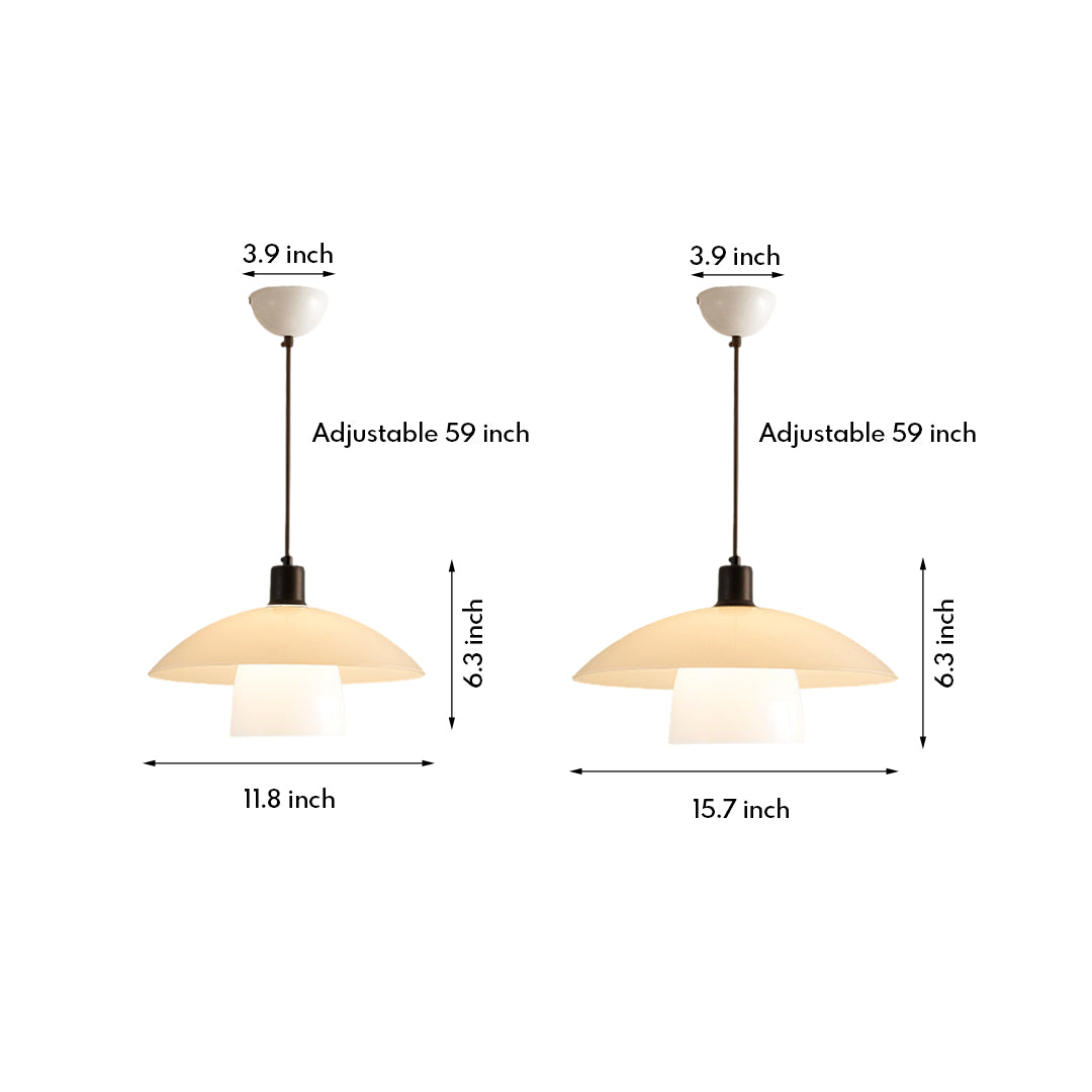 White Pendant Light Fixture Wabi Sabi Style Opal Glass Light