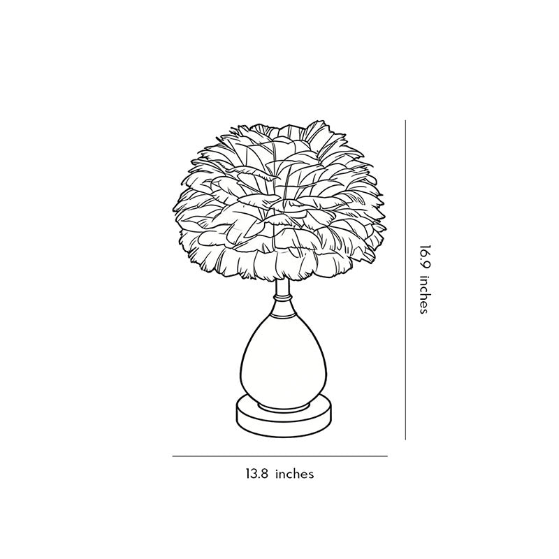Feather Table Lamps Nordic Ins Style Romantic Wedding Lamp