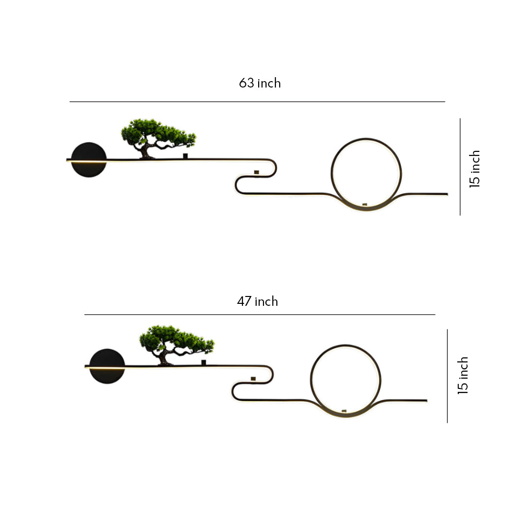 Tree Scenery Waterproof LED Black Retro Outdoor Wall Lights Sconces