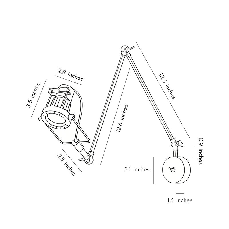 Nickel Swing Arm Sconce Industrial Adjustable LED Light