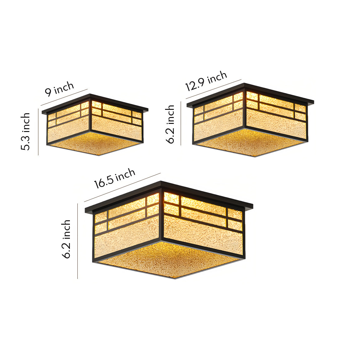 Square Flush Mount Ceiling Light Outdoor Waterproof Courtyard Light